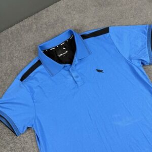 Stone Falcon Men's Polo Short Size Medium Blue Athletic Short Sleeve Collared